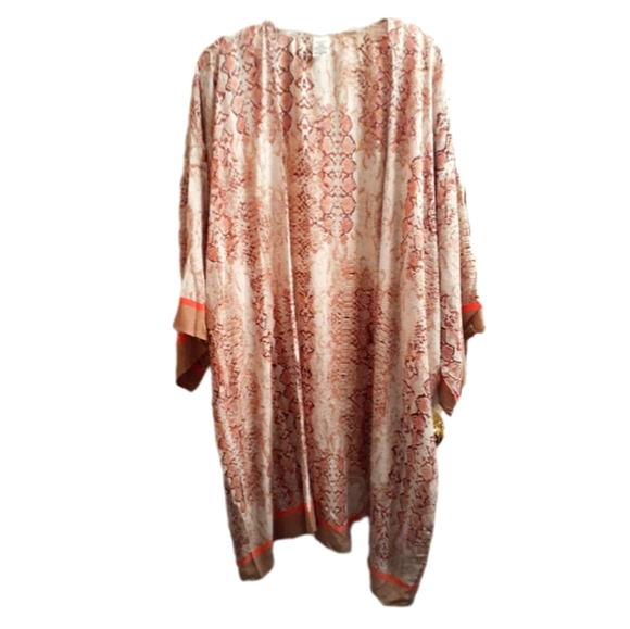 Pink Snake Print Kimono Cardigan - Picture 1 of 3